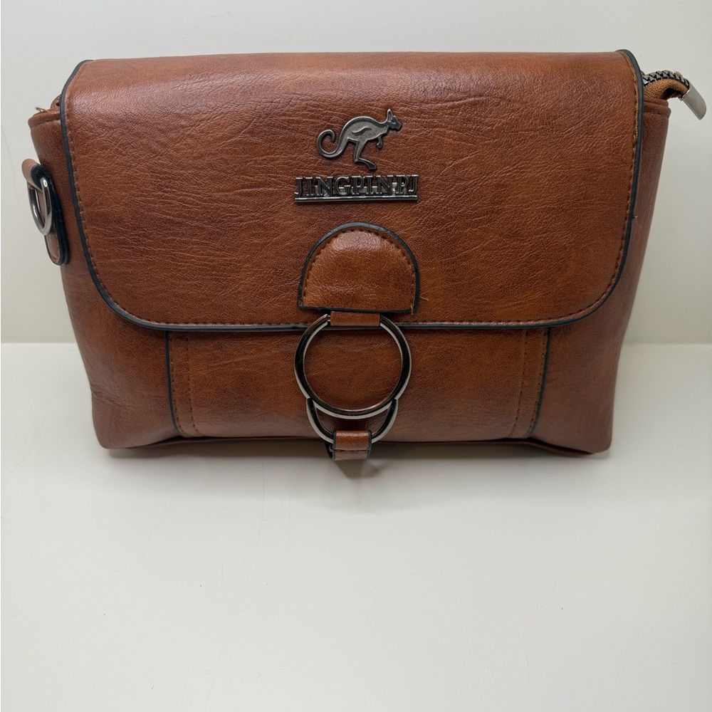 Classic Brown Faux Leather Crossbody Bag – Stylish & Functional, Brand New